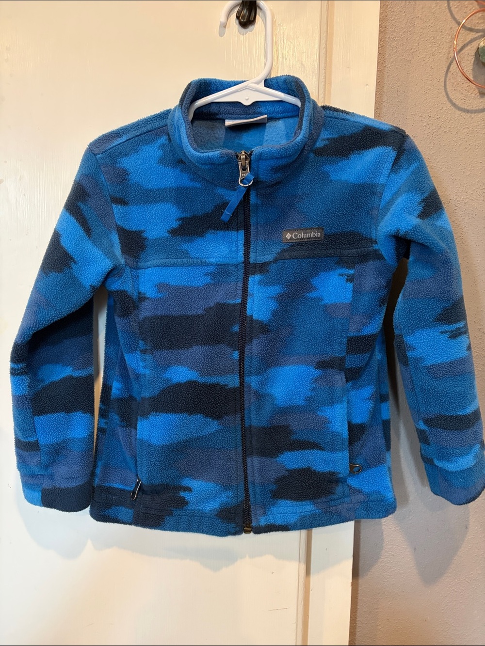 Columbia Blue and Navy Camouflage Fleece Jacket